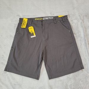 Stanley Mens Size 42 Carpenter Workwear Gray Cargo Shorts Stretch Pockets